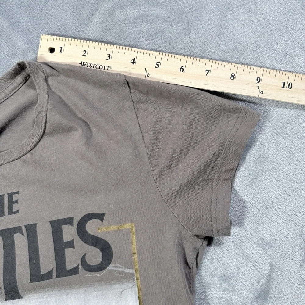 The Beatles Shirt Womens S M Juniors XL 15 17 Gray Graphic Tee Jumping Apple